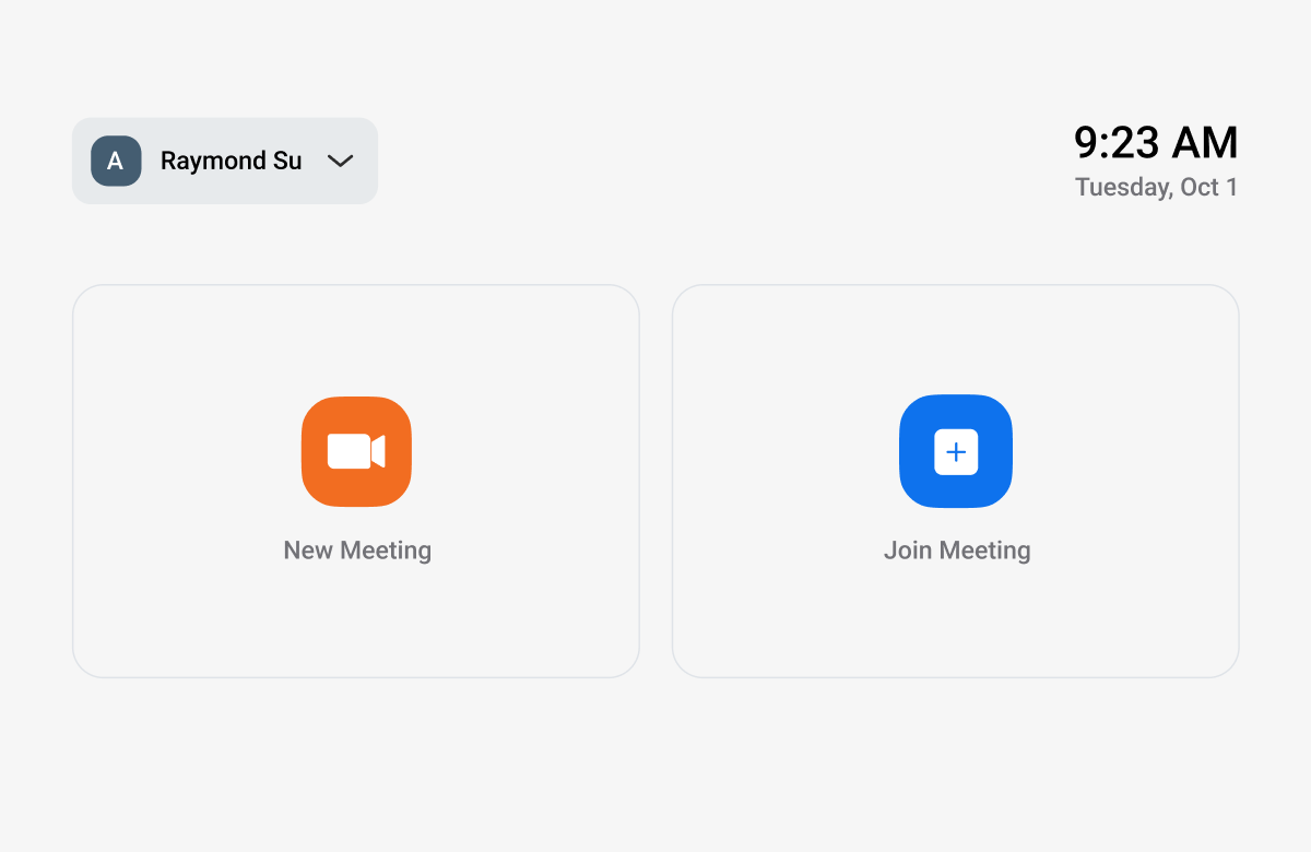 Home screen with New Meeting and Join Meeting